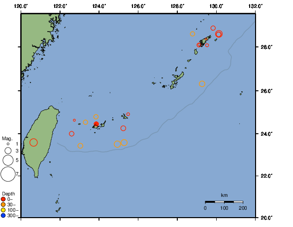 震央分布図