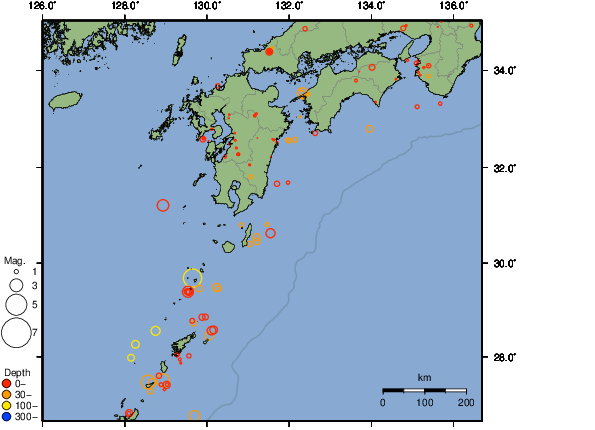 震央分布図