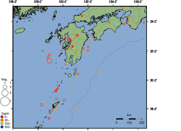 震央分布図