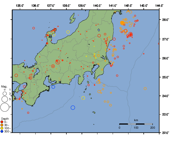 震央分布図