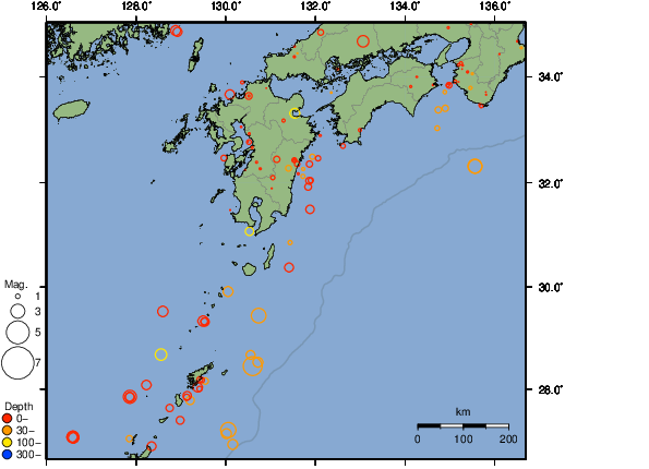 震央分布図