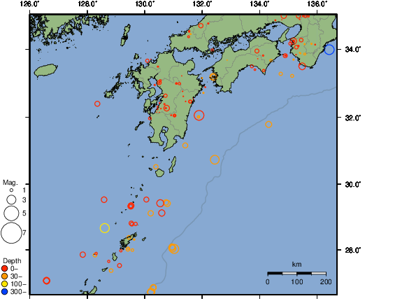 震央分布図