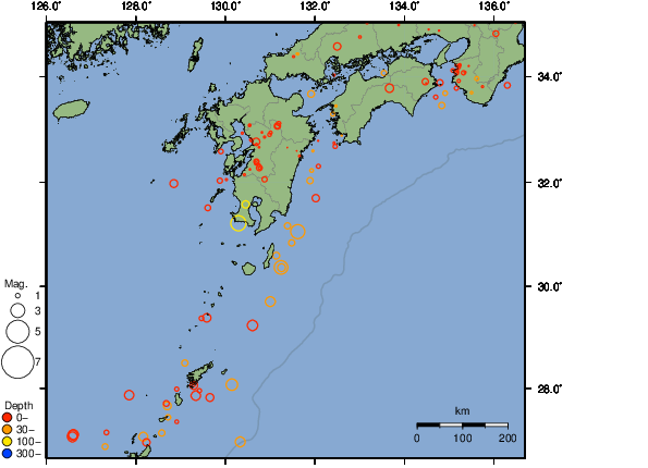 震央分布図