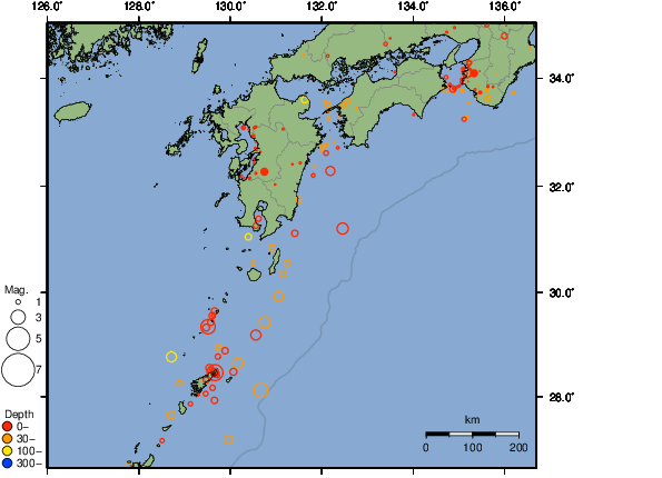 震央分布図