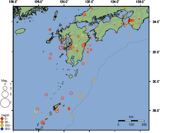 震央分布図