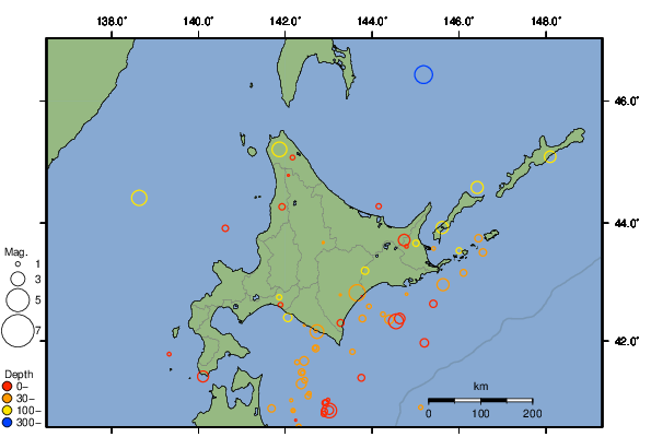 震央分布図