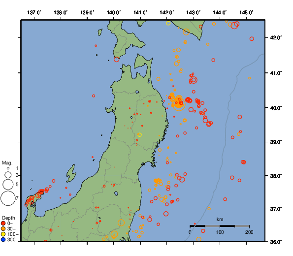 震央分布図