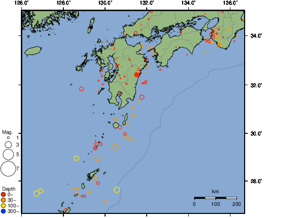 震央分布図