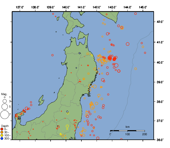 震央分布図