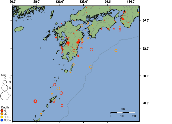 震央分布図