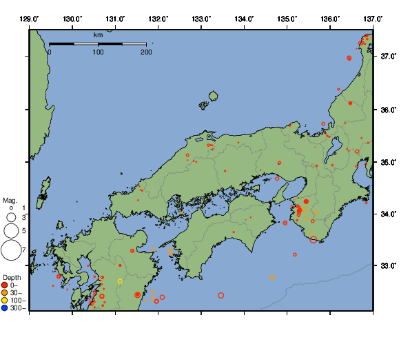 震央分布図