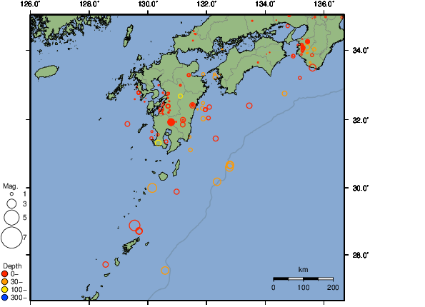 震央分布図