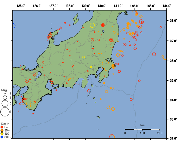 震央分布図