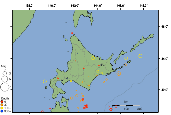 震央分布図