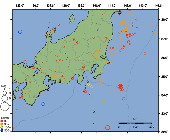 震央分布図