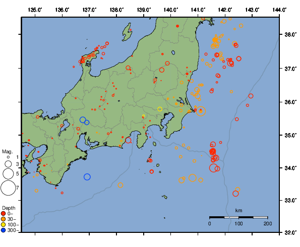 震央分布図