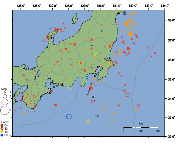 震央分布図