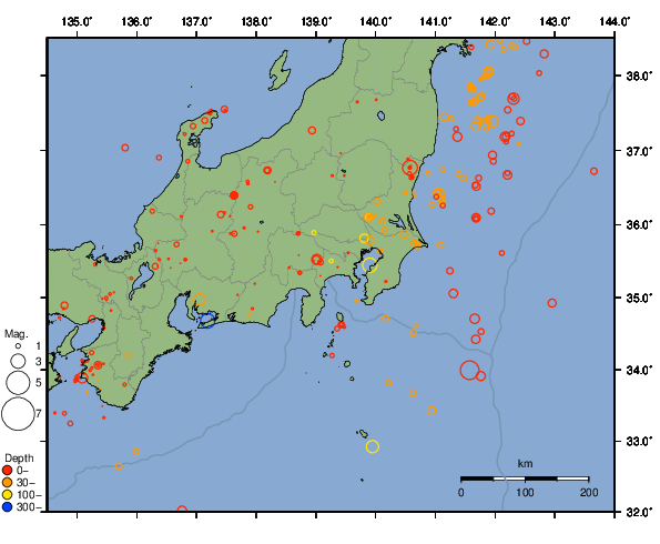 震央分布図