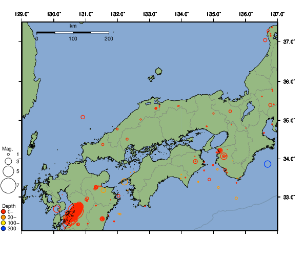 震央分布図