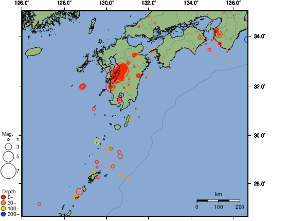 震央分布図