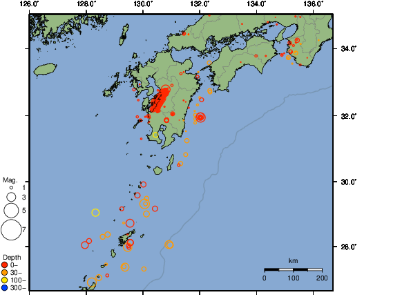 震央分布図