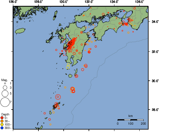 震央分布図