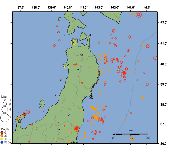 震央分布図