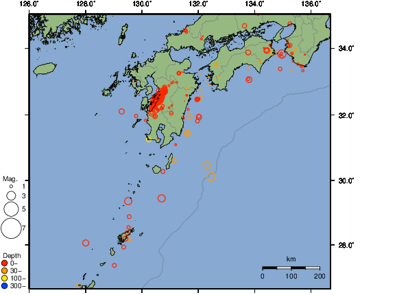 震央分布図