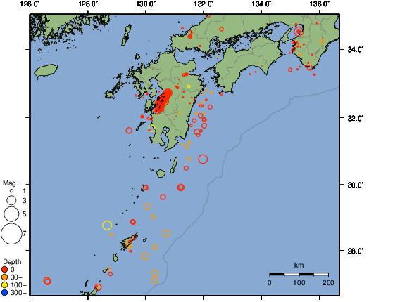 震央分布図