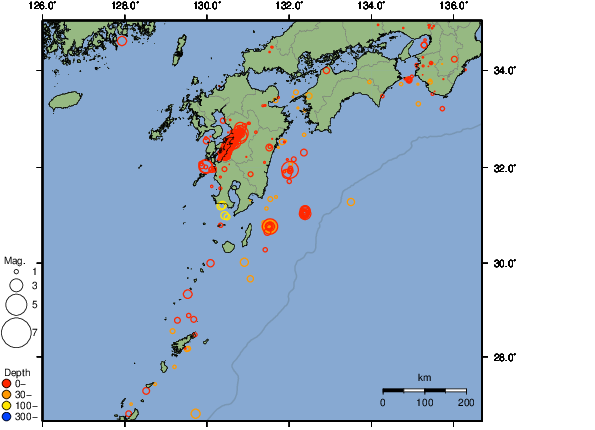 震央分布図