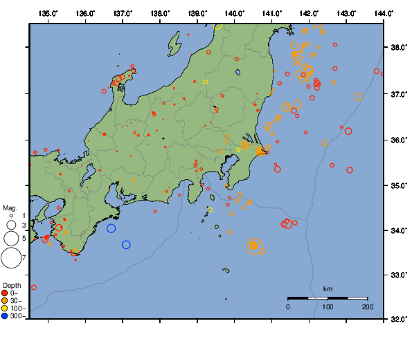 震央分布図