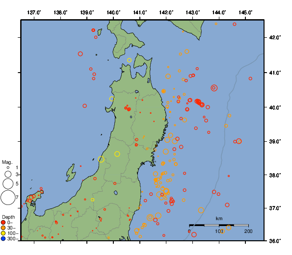 震央分布図