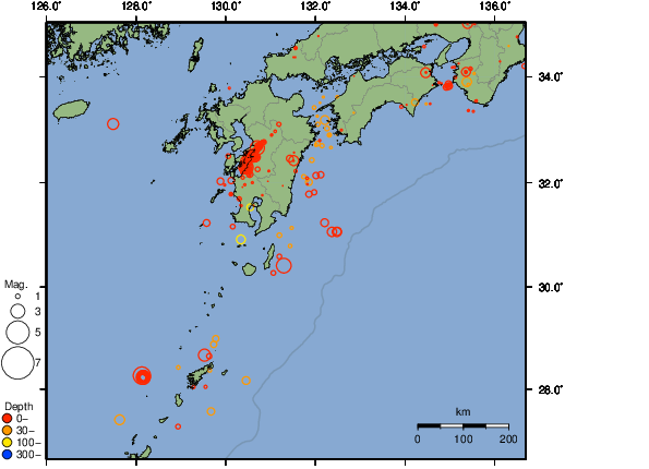 震央分布図