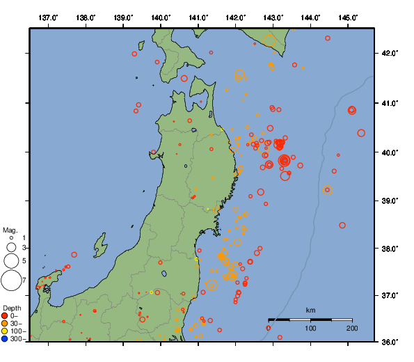 震央分布図