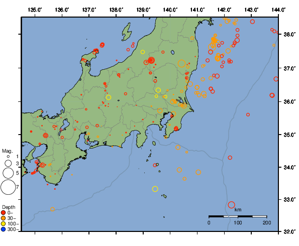 震央分布図