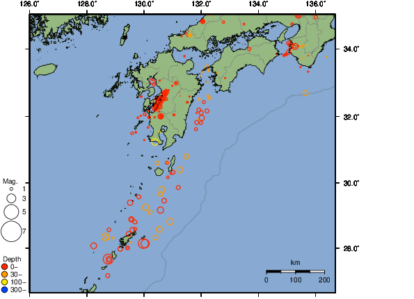 震央分布図