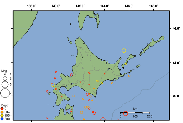 震央分布図
