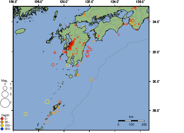 震央分布図