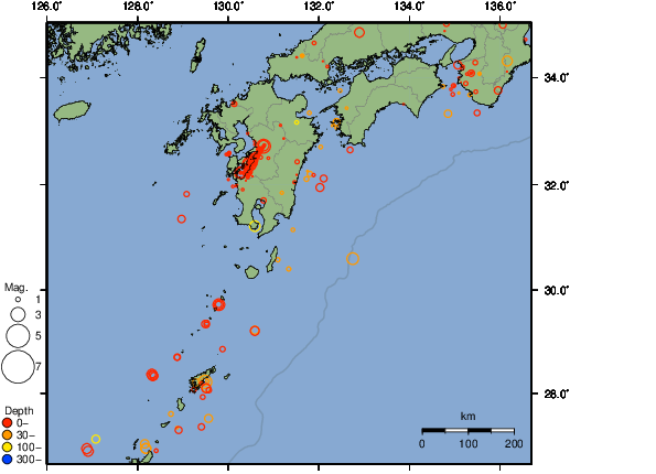 震央分布図