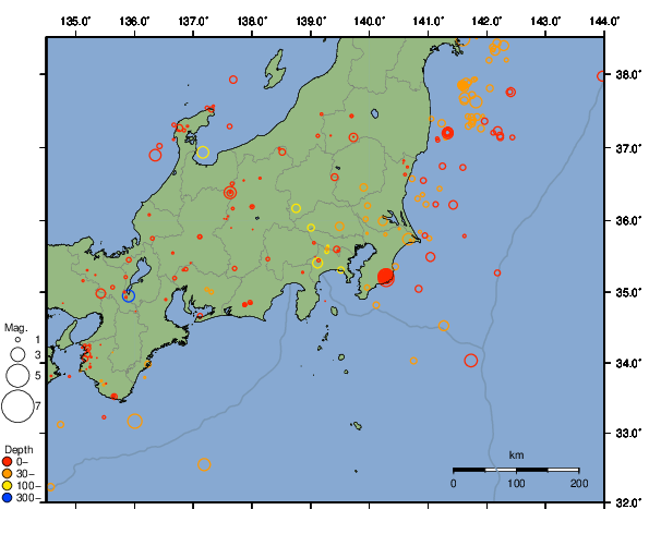 震央分布図