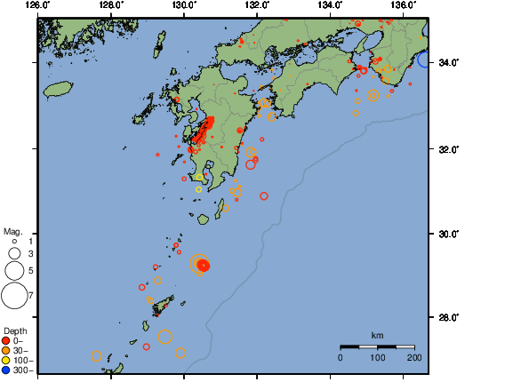 震央分布図