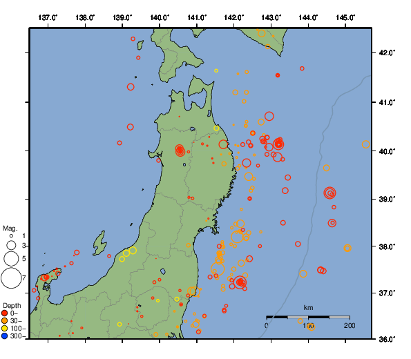 震央分布図
