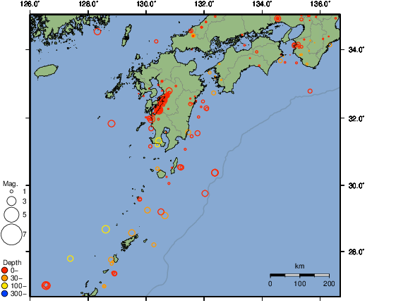 震央分布図