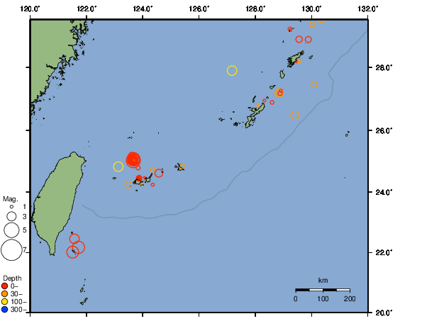 震央分布図