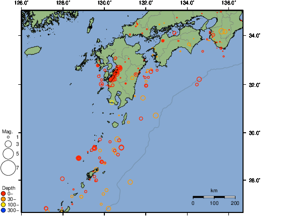 震央分布図