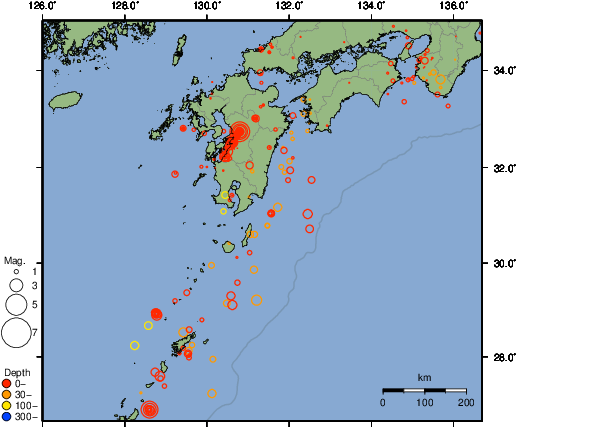 震央分布図