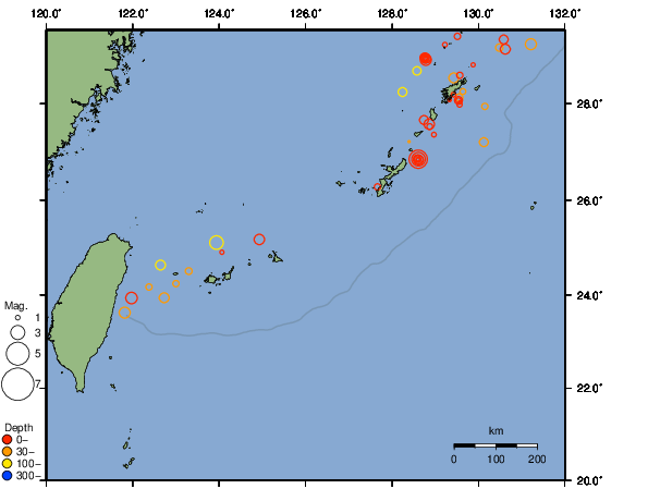 震央分布図