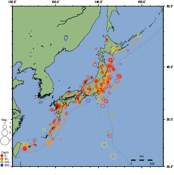 2026年10月01日の震源リスト