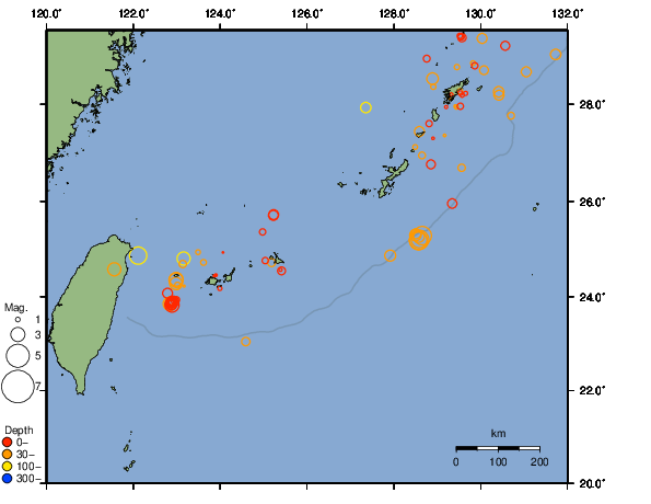 震央分布図