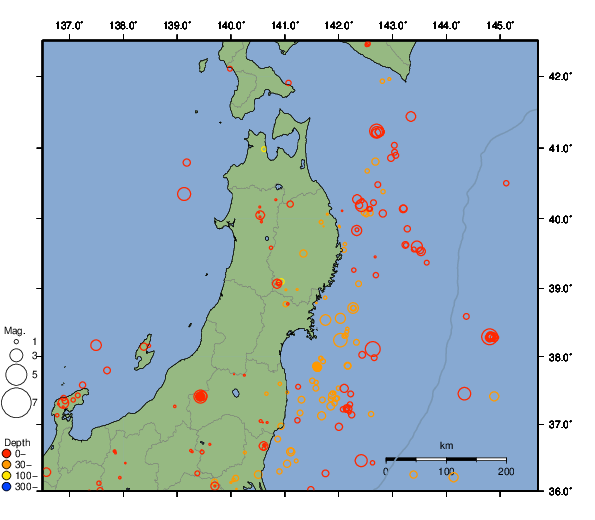 震央分布図
